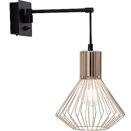 BRILLIANT Lampe Dalma Wandleuchte Schalter schwarz/kupfer | 1x A60, E27,  60W, geeignet für Normallampen (nicht enthalten) | Mit Kippschalter bei  Marktkauf online bestellen