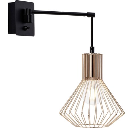 BRILLIANT Lampe Dalma Wandleuchte Schalter schwarz/kupfer | 1x A60, E27, 60W,  geeignet für Normallampen (nicht enthalten) | Mit Kippschalter bei  Marktkauf online bestellen | Wandstrahler
