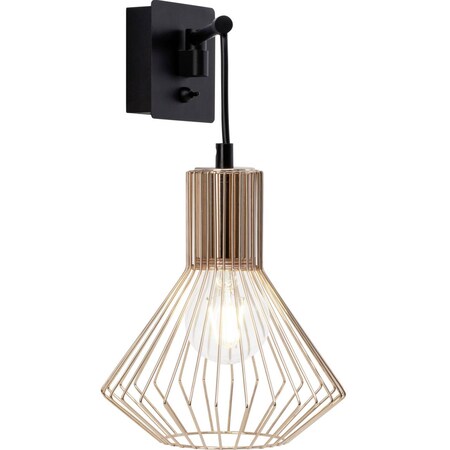 BRILLIANT Lampe Dalma Wandleuchte Schalter schwarz/kupfer | 1x A60, E27, 60W,  geeignet für Normallampen (nicht enthalten) | Mit Kippschalter bei  Marktkauf online bestellen