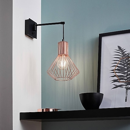 BRILLIANT Lampe Dalma Wandleuchte Schalter schwarz/kupfer | 1x A60, E27,  60W, geeignet für Normallampen (nicht enthalten) | Mit Kippschalter bei  Marktkauf online bestellen