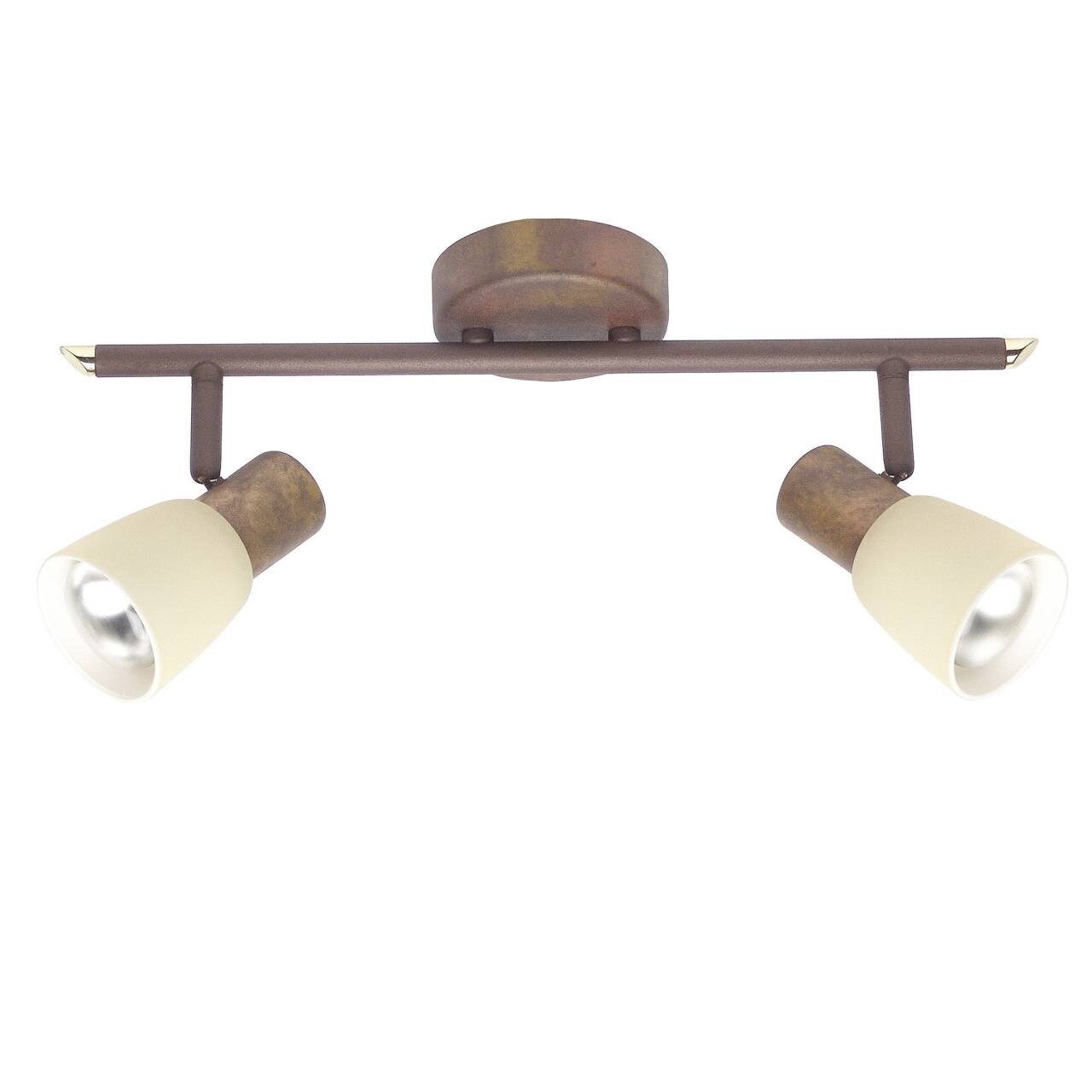 BRILLIANT Lampe Luca Spotrohr 2flg altkupfer/champagner | 2x R50, E14, 40W, geeignet f&uuml;r Reflektorlampen (nicht enthalten) | K&ouml;pfe schwenkbar 