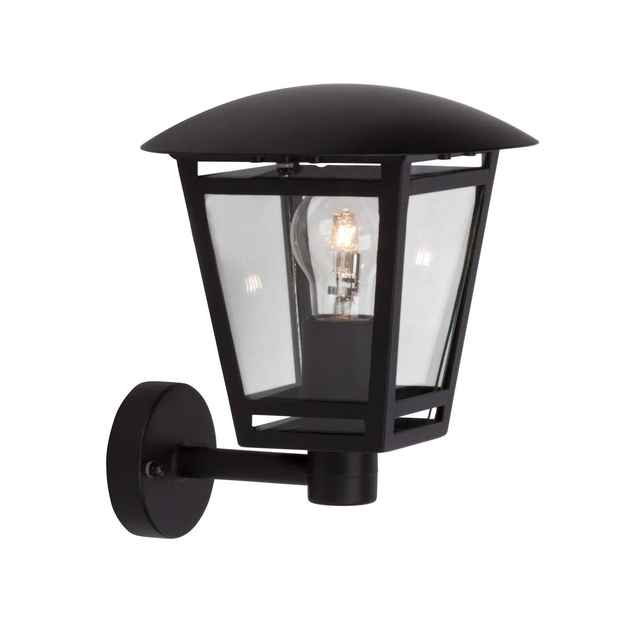 BRILLIANT Lampe Riley Au&szlig;enwandleuchte stehend schwarz | 1x A60, E27, 40W, geeignet f&uuml;r Normallampen (nicht enthalten) | IP-Schutzart: 44 - spritzwassergesch&uuml;tzt 