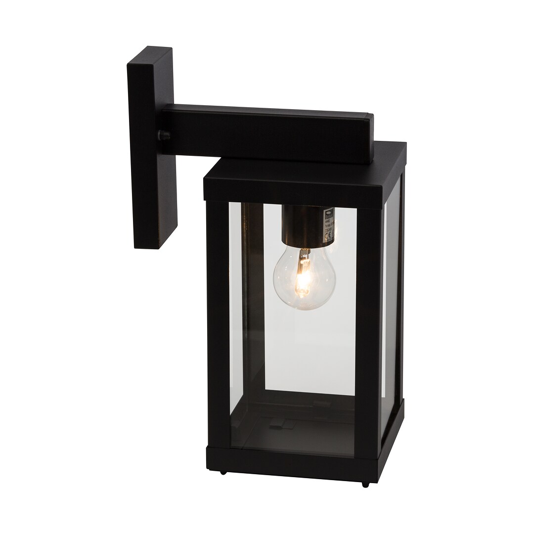 Brilliant Gaia Wandlampe mit Schalter Hanging - Klassische Laterne im Vintage-Stil f&uuml;r den Au&szlig;enbereich, schwarz, IP44, aus Glas & Metall, Au&szlig;enwandleuchten E27 