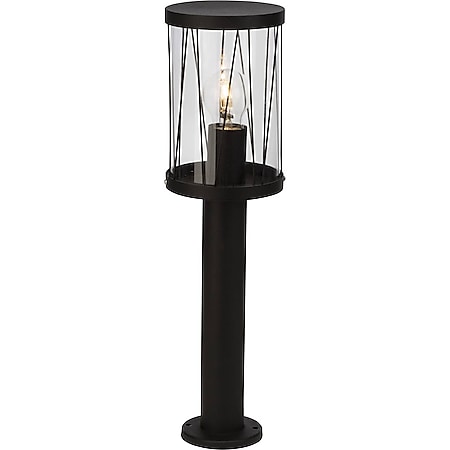 BRILLIANT Lampe Reed Außensockelleuchte 50cm schwarz matt | 1x A60, E27, 60W, geeignet für Normallampen (nicht enthalten) | IP-Schutzart: 44 - spritzwassergeschützt 
