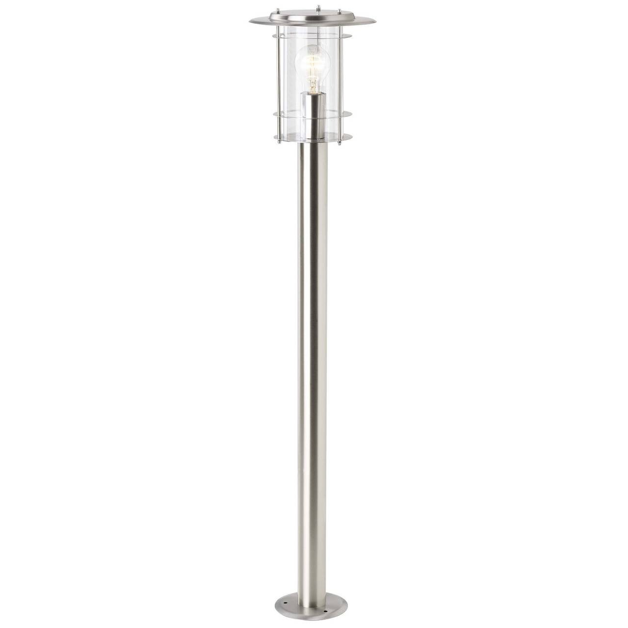 BRILLIANT Lampe York Außenstandleuchte edelstahl   1x A60, E27, 40W, geeignet für Normallampen (nicht enthalten)   IP-Schutzart: 44 - spritzwassergeschützt
