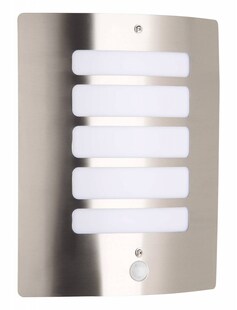 BRILLIANT Lampe Todd Außenwandleuchte Bewegungsmelder edelstahl | 1x A60, E27, 60W, geeignet für Normallampen (nicht enthalten) | IP-Schutzart: 44 - spritzwassergeschützt 