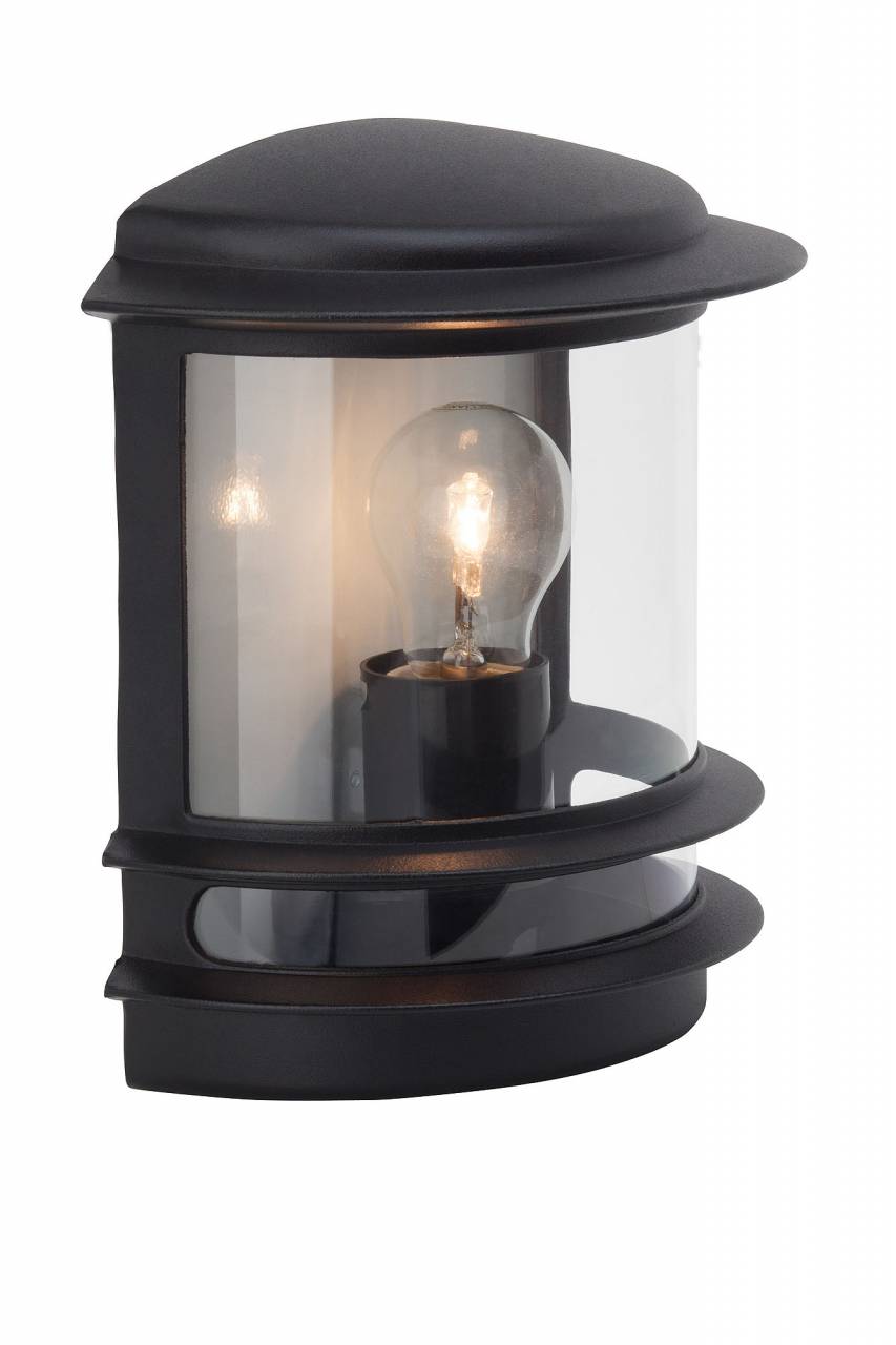 BRILLIANT Lampe Hollywood Au&szlig;enwandleuchte schwarz | 1x A60, E27, 60W, geeignet f&uuml;r Normallampen (nicht enthalten) | IP-Schutzart: 44 - spritzwassergesch&uuml;tzt 