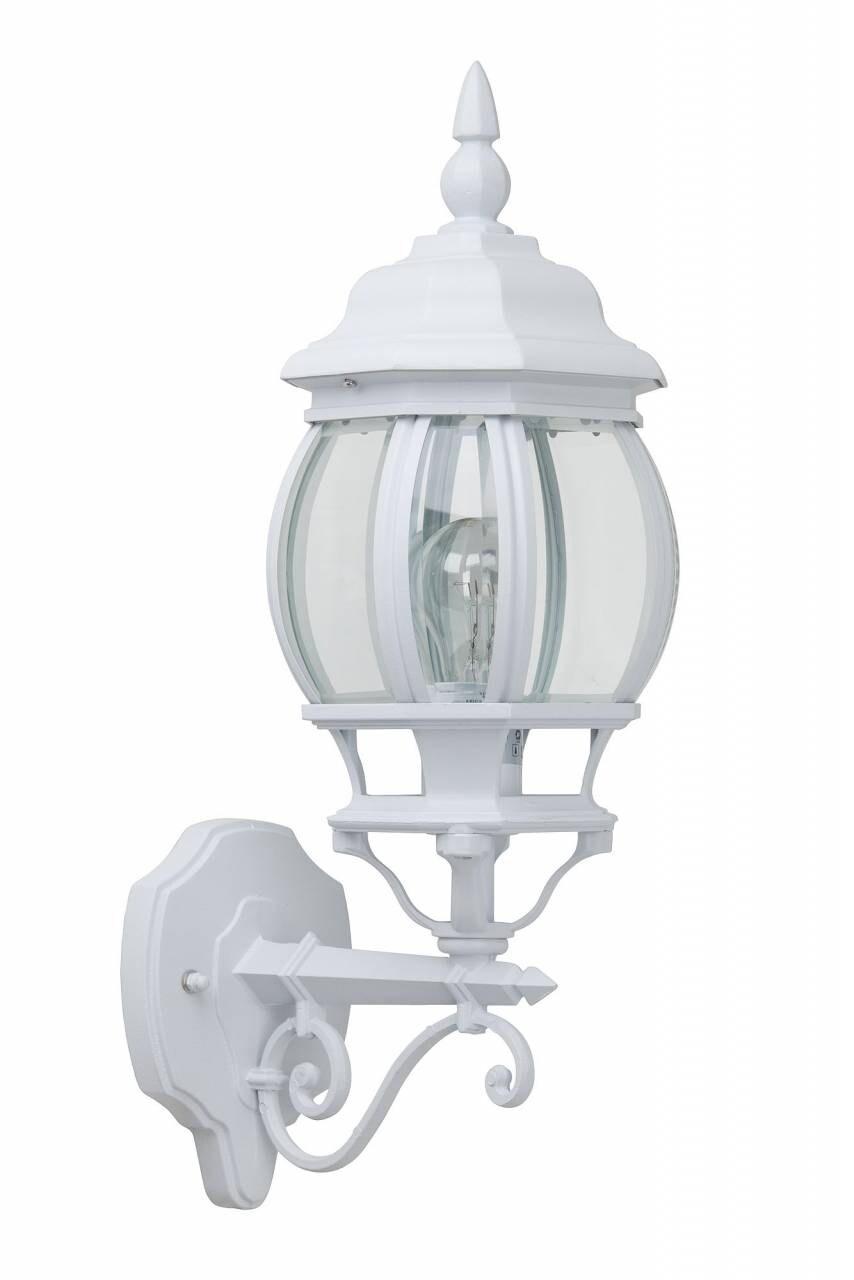BRILLIANT Lampe Istria Au&szlig;enwandleuchte stehend wei&szlig; | 1x A60, E27, 60W, geeignet f&uuml;r Normallampen (nicht enthalten) | IP-Schutzart: 23 - regengesch&uuml;tzt 