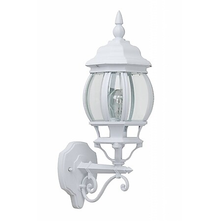 BRILLIANT Lampe Istria Außenwandleuchte stehend weiß | 1x A60, E27, 60W, geeignet für Normallampen (nicht enthalten) | IP-Schutzart: 23 - regengeschützt 