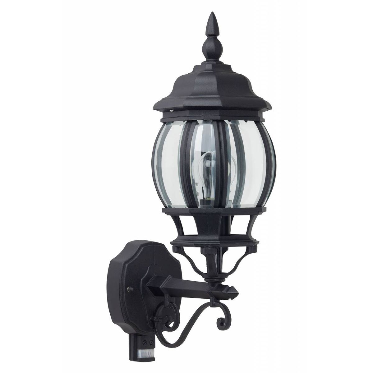 BRILLIANT Lampe Istria Au&szlig;enwandleuchte stehend Bewegungsmelder schwarz | 1x A60, E27, 60W, geeignet f&uuml;r Normallampen (nicht enthalten) | IP-Schutzart: 23 - regengesch&uuml;tzt 