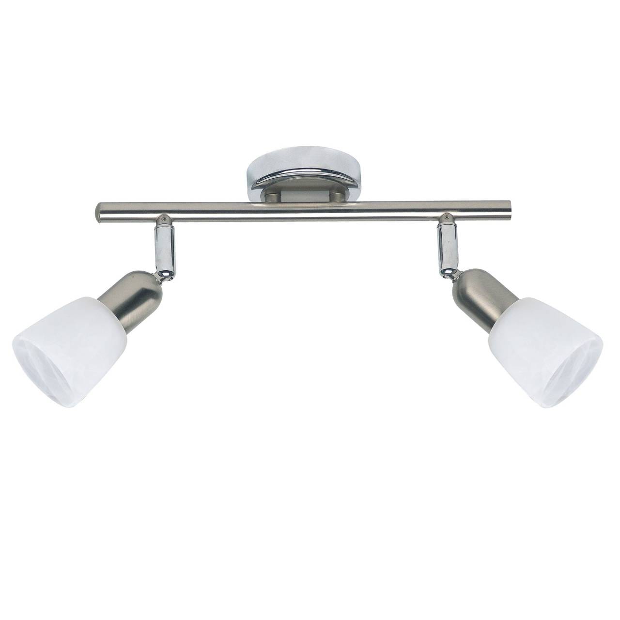 BRILLIANT Lampe Sofia Spotrohr 2flg eisen/chrom/wei&szlig; | 2x D45, E14, 40W, geeignet f&uuml;r Tropfenlampen (nicht enthalten) | K&ouml;pfe schwenkbar 