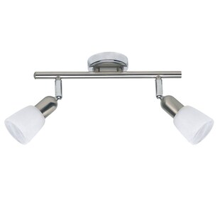 BRILLIANT Lampe Sofia Spotrohr 2flg eisen/chrom/weiß | 2x D45, E14, 40W, geeignet für Tropfenlampen (nicht enthalten) | Köpfe schwenkbar 