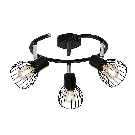 BRILLIANT Lampe Blacky Spotspirale 3flg schwarz | 3x D45, E14, 40W, geeignet für Tropfenlampen (nicht enthalten) | Für LED-Leuchtmittel geeignet 