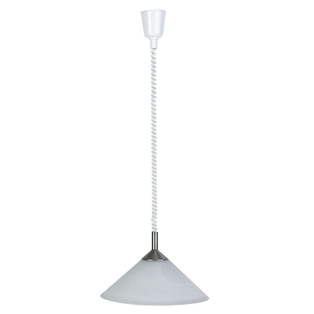 BRILLIANT Lampe Ariana Pendelleuchte 40cm Rollizug eisen/wei&szlig;-alabaster | 1x A60, E27, 60W, geeignet f&uuml;r Normallampen (nicht enthalten) | H&ouml;henverstellbar durch Rollizug 