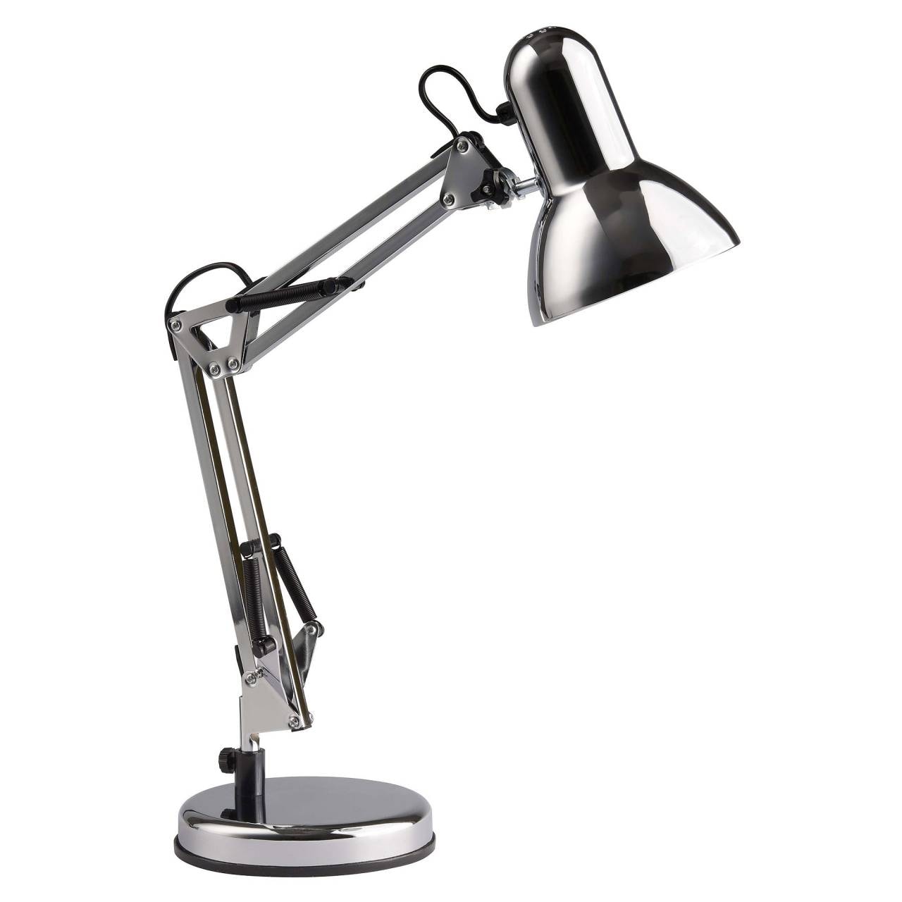 BRILLIANT Lampe Henry Tischleuchte chrom | 1x A60, E27, 28W, geeignet f&uuml;r Normallampen (nicht enthalten) | Mit Schnurzwischenschalter 
