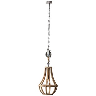 BRILLIANT Lampe Church Pendelleuchte 43cm holz hell | 1x G95, E27, 60W, geeignet für Normallampen (nicht enthalten) | Kette ist kürzbar 