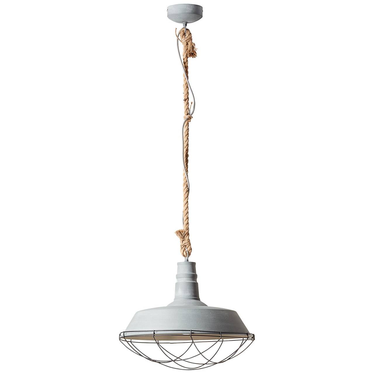 BRILLIANT Lampe Rope Pendelleuchte 47cm grau Beton | 1x A60, E27, 60W, geeignet f&uuml;r Normallampen (nicht enthalten) | F&uuml;r LED-Leuchtmittel geeignet 
