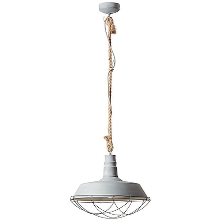 BRILLIANT Lampe Rope Pendelleuchte 47cm grau Beton | 1x A60, E27, 60W, geeignet für Normallampen (nicht enthalten) | Für LED-Leuchtmittel geeignet 