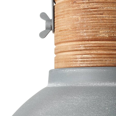 60W, enthalten) bei A60, 1x Pendelleuchte Kette kürzbar beton/holz Frida geeignet online für ist 39cm | (nicht E27, Lampe BRILLIANT | bestellen Marktkauf Normallampen