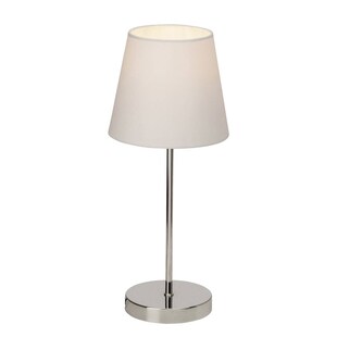 BRILLIANT Lampe Kasha Tischleuchte Touchschalter chrom/weiß | 1x D45, E14, 40W, geeignet für Tropfenlampen (nicht enthalten) | Mit An/Aus-Touchschalter 