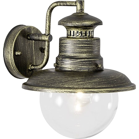BRILLIANT Lampe Artu Außenwandleuchte hängend schwarz gold | 1x A60, E27, 60W, geeignet für Normallampen (nicht enthalten) | IP-Schutzart: 44 - spritzwassergeschützt 