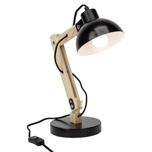 BRILLIANT Lampe Moda Tischleuchte schwarz | 1x A60, E27, 25W, geeignet für Normallampen (nicht enthalten) | Mit Schnurzwischenschalter 
