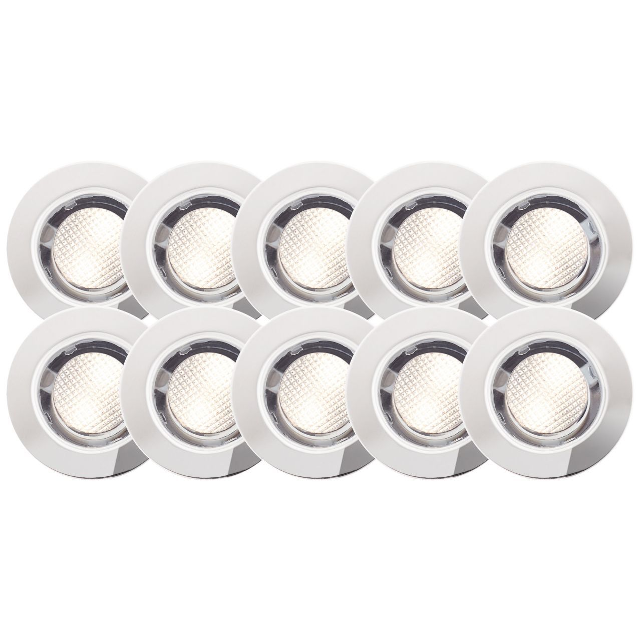 BRILLIANT Lampe Cosa 30 LED Einbauleuchtenset 10 St&uuml;ck edelstahl/warmwei&szlig; | | IP-Schutzart: 44 - spritzwassergesch&uuml;tzt 