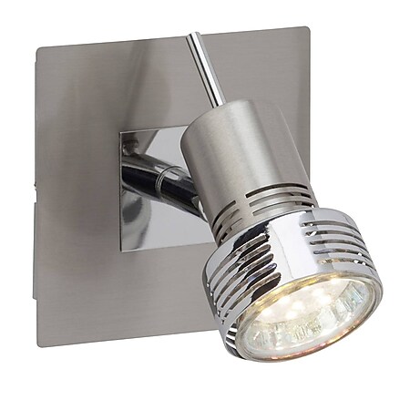 BRILLIANT Lampe Kassandra LED Wandspot eisen/chrom | 1x LED-PAR51, GU10, 3W LED-Reflektorlampe inklusive, (250lm, 3000K) | Kopf schwenkbar 