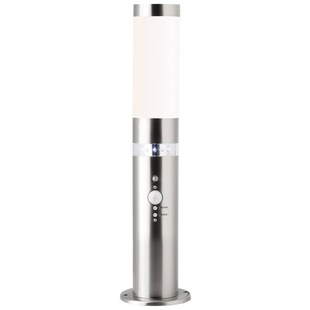 BRILLIANT Lampe Bole Außensockelleuchte Bewegungsmelder edelstahl | 1x A60, E27, 60W, geeignet für Normallampen (nicht enthalten) | IP-Schutzart: 44 - spritzwassergeschützt 