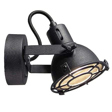 BRILLIANT Lampe Jesper LED Wandspot schwarz korund | 1x LED-PAR51, GU10, 5W  LED-Reflektorlampe inklusive, (380lm, 3000K) | Kopf schwenkbar bei  Marktkauf online bestellen