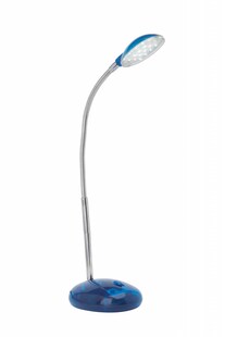 BRILLIANT Lampe Timmi LED Tischleuchte transparent/blau | 1x 2W LED integriert, (100lm, 6000K) | Mit Druckschalter an der Basis 