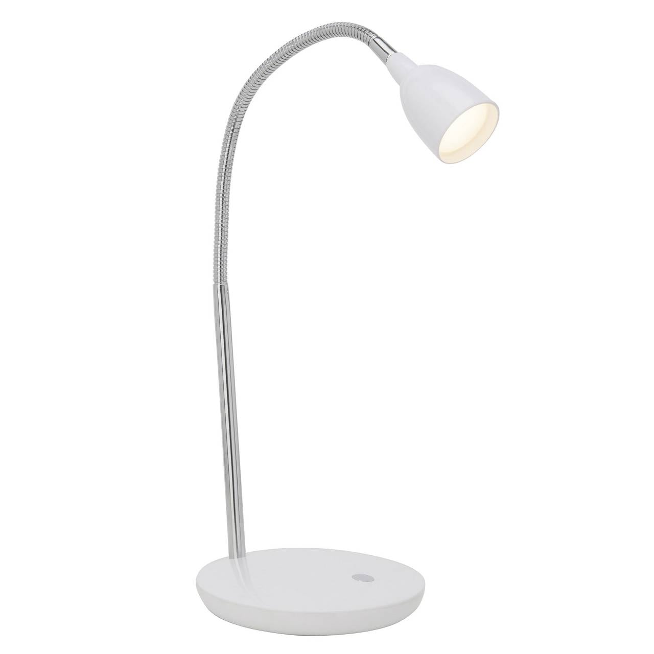 BRILLIANT Lampe Anthony LED Tischleuchte eisen/wei&szlig; | 1x 2.4W LED integriert, (200lm, 3000K) | Mit Druckschalter an der Basis 