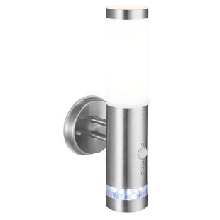 BRILLIANT Lampe Bole Außenwandleuchte stehend Bewegungsmelder edelstahl | 1x A60, E27, 60W, geeignet für Normallampen (nicht enthalten) | IP-Schutzart: 44 - spritzwassergeschützt 