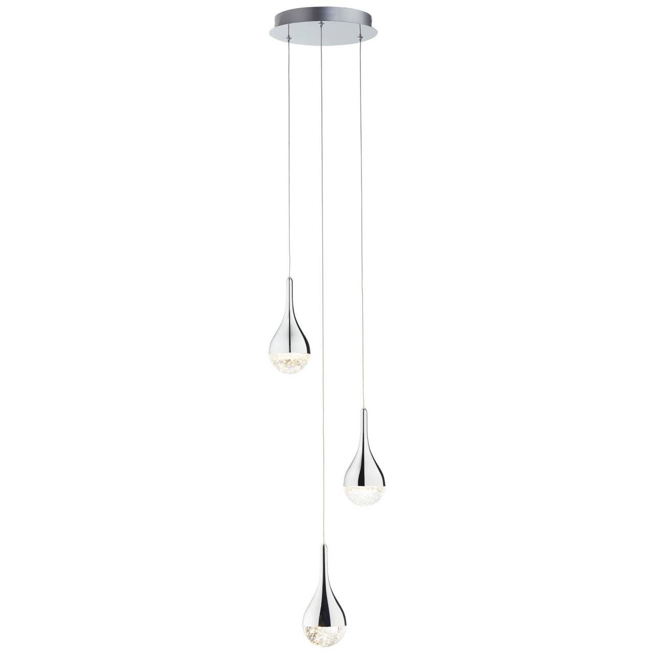 BRILLIANT Lampe Frizzante LED Pendelleuchte 3flg chrom easyDim 3x 5W LED integriert (SMD), (400lm, 3000K) EasyDim: dimmbar mit herkömmlichen Lichtschaltern