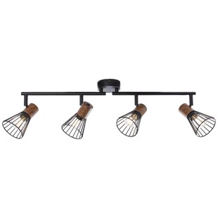 BRILLIANT Lampe Manama Spotrohr 4flg holz dunkel/schwarz matt | 4x D45, E14, 18W, geeignet für Tropfenlampen (nicht enthalten) | Köpfe schwenkbar / Arme schwenkbar 