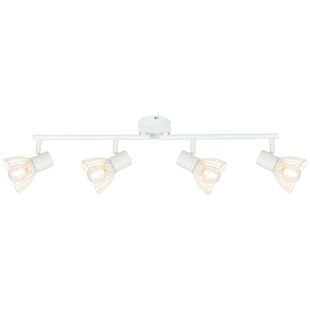 BRILLIANT Lampe Elhi Spotrohr 4flg weiß | 4x D45, E14, 40W, geeignet für Tropfenlampen (nicht enthalten) | Köpfe schwenkbar / Arme drehbar 