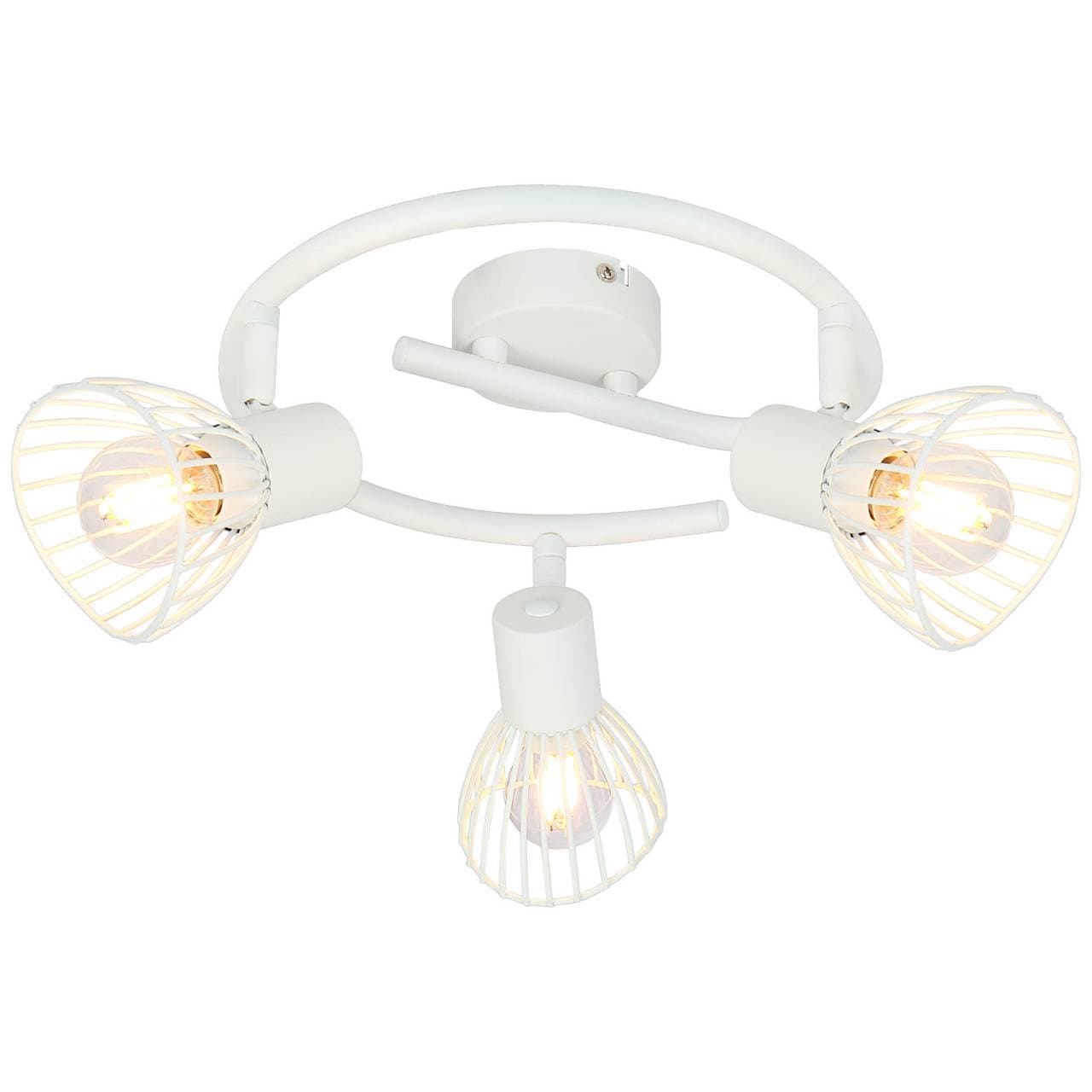 BRILLIANT Lampe Elhi Spotspirale 3flg wei&szlig; | 3x D45, E14, 40W, geeignet f&uuml;r Tropfenlampen (nicht enthalten) | K&ouml;pfe schwenkbar 