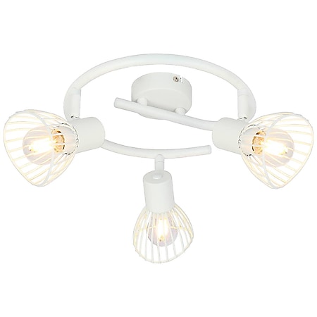 BRILLIANT Lampe Elhi Spotspirale 3flg weiß | 3x D45, E14, 40W, geeignet für Tropfenlampen (nicht enthalten) | Köpfe schwenkbar 