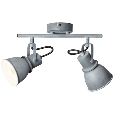 E14, (nicht bestellen Beton | enthalten) schwenkbar 2flg online Bogart bei 25W, Lampe Tropfenlampen geeignet Köpfe | Marktkauf D45, BRILLIANT Spotrohr für 2x grau