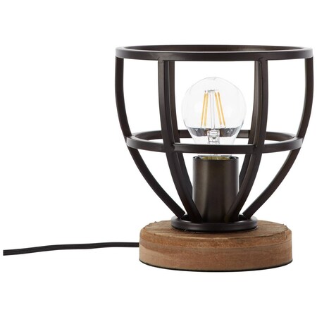 schwarz bestellen bei Matrix | geeignet Wood BRILLIANT Lampe Tischleuchte | E27, 18cm 1x antik Normallampen für online Marktkauf A60, (nicht Schnurzwischenschalter enthalten) Mit 40W,