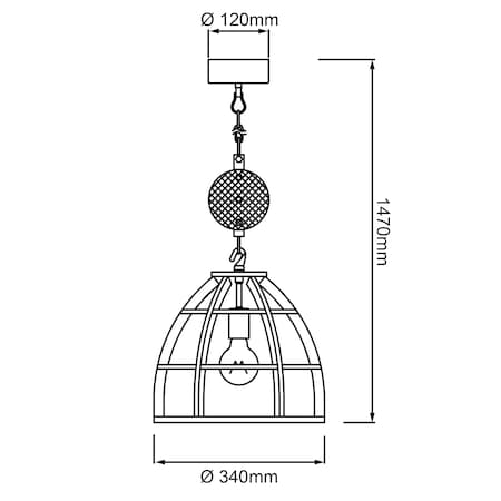 BRILLIANT Lampe Matrix Pendelleuchte (nicht Normallampen geeignet E27, Marktkauf 1x bestellen 60W, 34cm | | antik G95, für ist schwarz bei Kette kürzbar online enthalten)