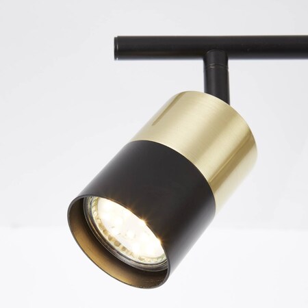BRILLIANT | bestellen 2x messing 2flg gebürstet/schwarz online Lampe geeignet | 5W, (nicht enthalten) bei GU10, PAR51, schwenkbar Reflektorlampen Spotrohr Köpfe Marktkauf für Maribel
