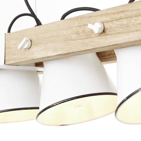 enthalten) Köpfe A60, geeignet Lampe Plow (nicht hell Marktkauf bestellen 5flg Pendelleuchte 5x 10W, Normallampen | schwenkbar bei E27, weiß/holz BRILLIANT | für online