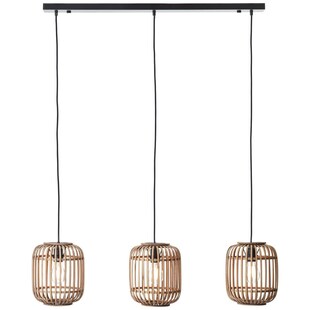 BRILLIANT Lampe Woodrow Pendelleuchte 3flg hellbraun | 3x A60, E27, 60W, geeignet für Normallampen (nicht enthalten) | Kabel kürzbar 
