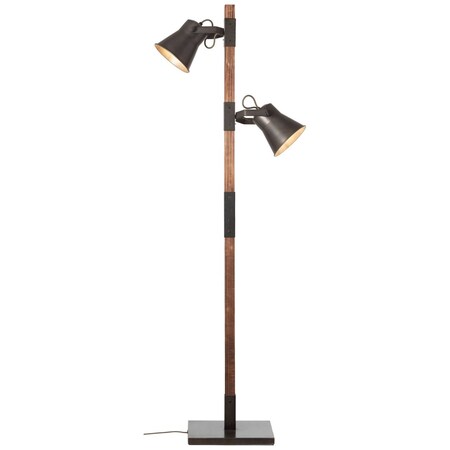 BRILLIANT Lampe Marktkauf 2flg bei enthalten) Plow online Fußschalter bestellen A60, (nicht E27, 10W, Mit | 2x stahl/holz für geeignet Standleuchte | schwarz Normallampen