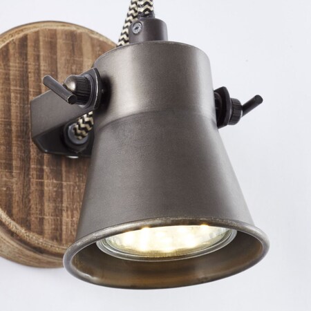 Seed stahl/holz online Lampe | GU10, BRILLIANT 5W, bestellen geeignet Köpfe PAR51, bei Marktkauf Wandspot enthalten) (nicht 1x schwarz Reflektorlampen schwenkbar | für hell