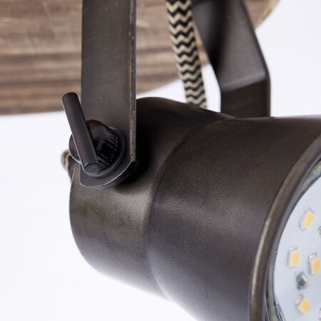 BRILLIANT Lampe Seed Spotrondell schwenkbar bei PAR51, Marktkauf bestellen stahl/holz | schwarz für 2flg GU10, | 5W, online Reflektorlampen (nicht 2x geeignet hell Köpfe enthalten)