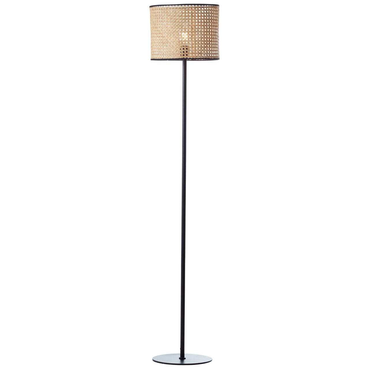 BRILLIANT Lampe Wiley Standleuchte 1flg rattan | 1x A60, E27, 60W, geeignet f&uuml;r Normallampen (nicht enthalten) | Mit Fu&szlig;schalter 