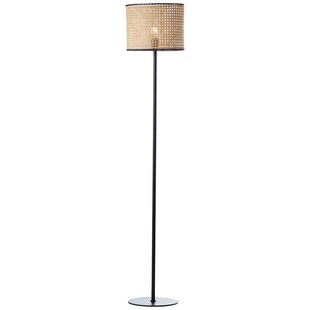BRILLIANT Lampe Wiley Standleuchte 1flg rattan | 1x A60, E27, 60W, geeignet für Normallampen (nicht enthalten) | Mit Fußschalter 