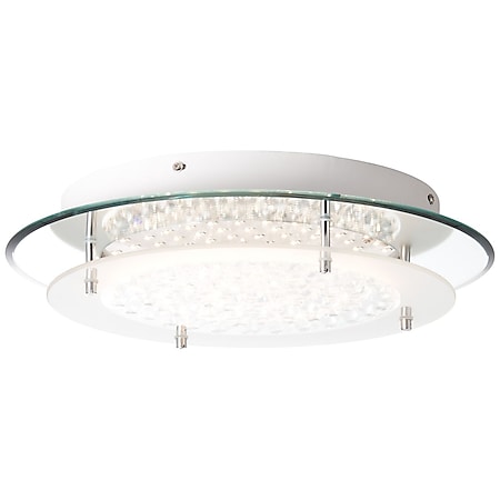 Brelight Lampe Jolene LED Wand- und Deckenleuchte 36cm chrom/transparent | 1x 16W LED integriert, (1800lm, 3000-6000K) | Inklusive Fernbedienung / Verschiedene Dimmstufen 